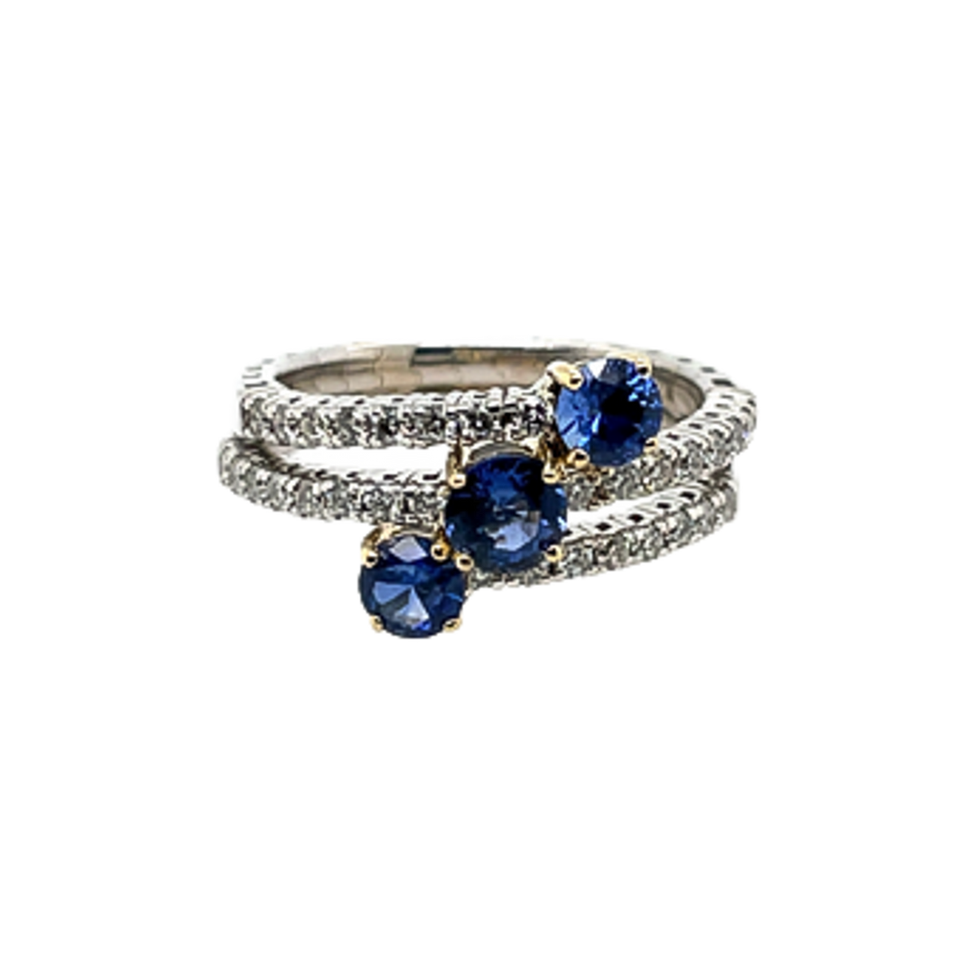 1ct Sapphire and Diamond Ring - SKU 46076