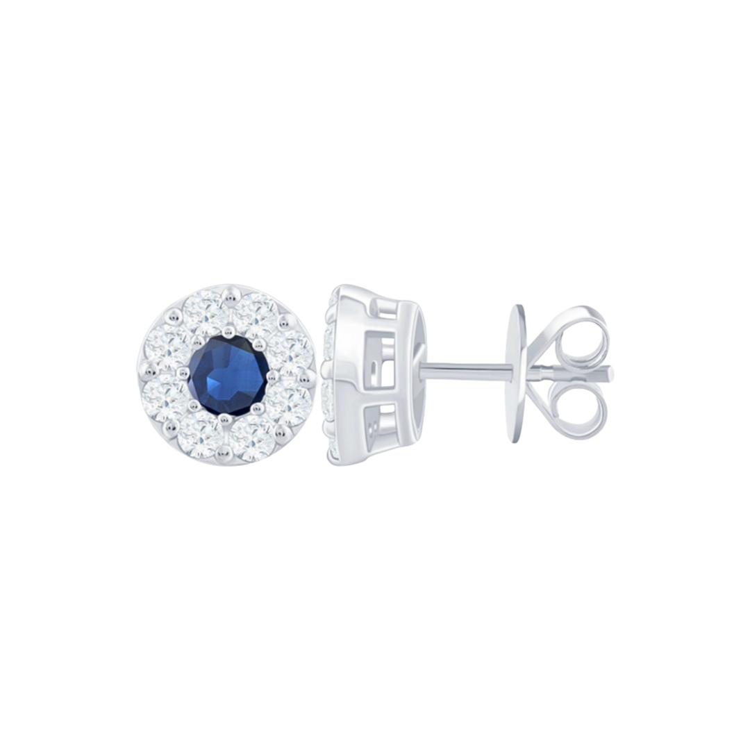0.30ct Sapphire and Diamond Earrings - SKU 46918