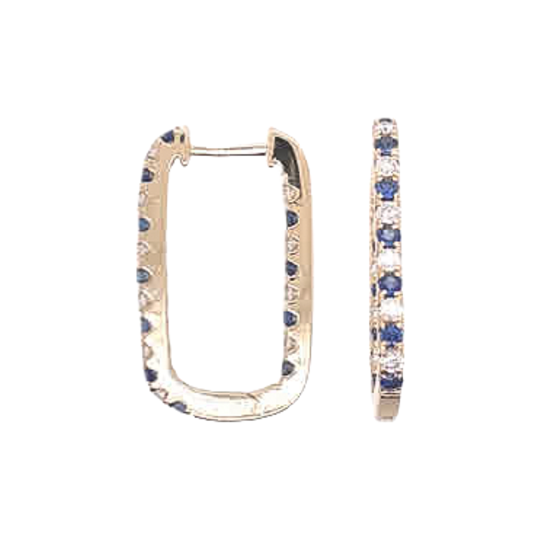 0.70ct Sapphire and Diamond Earrings - SKU 47282