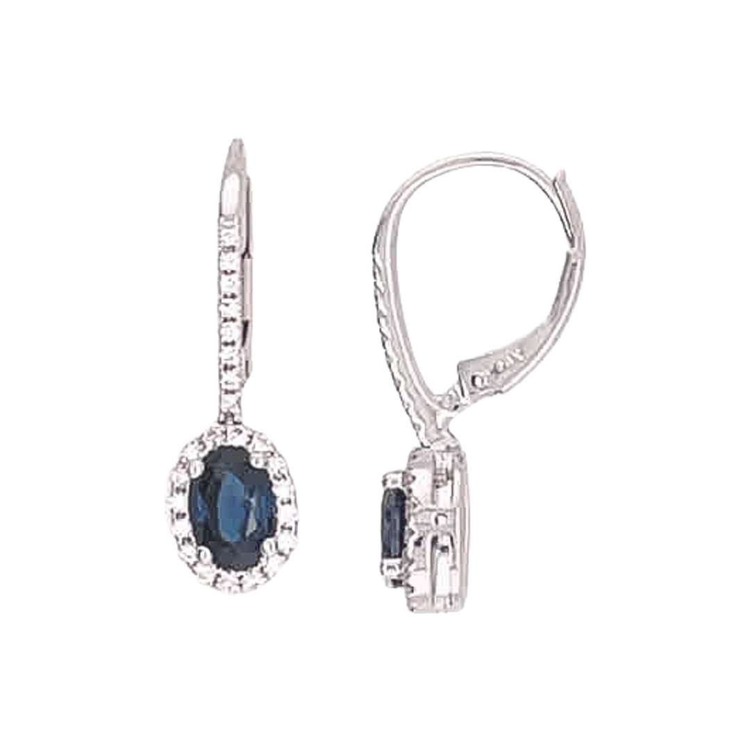 1.2ct Sapphire and Diamond Earrings - SKU 47833