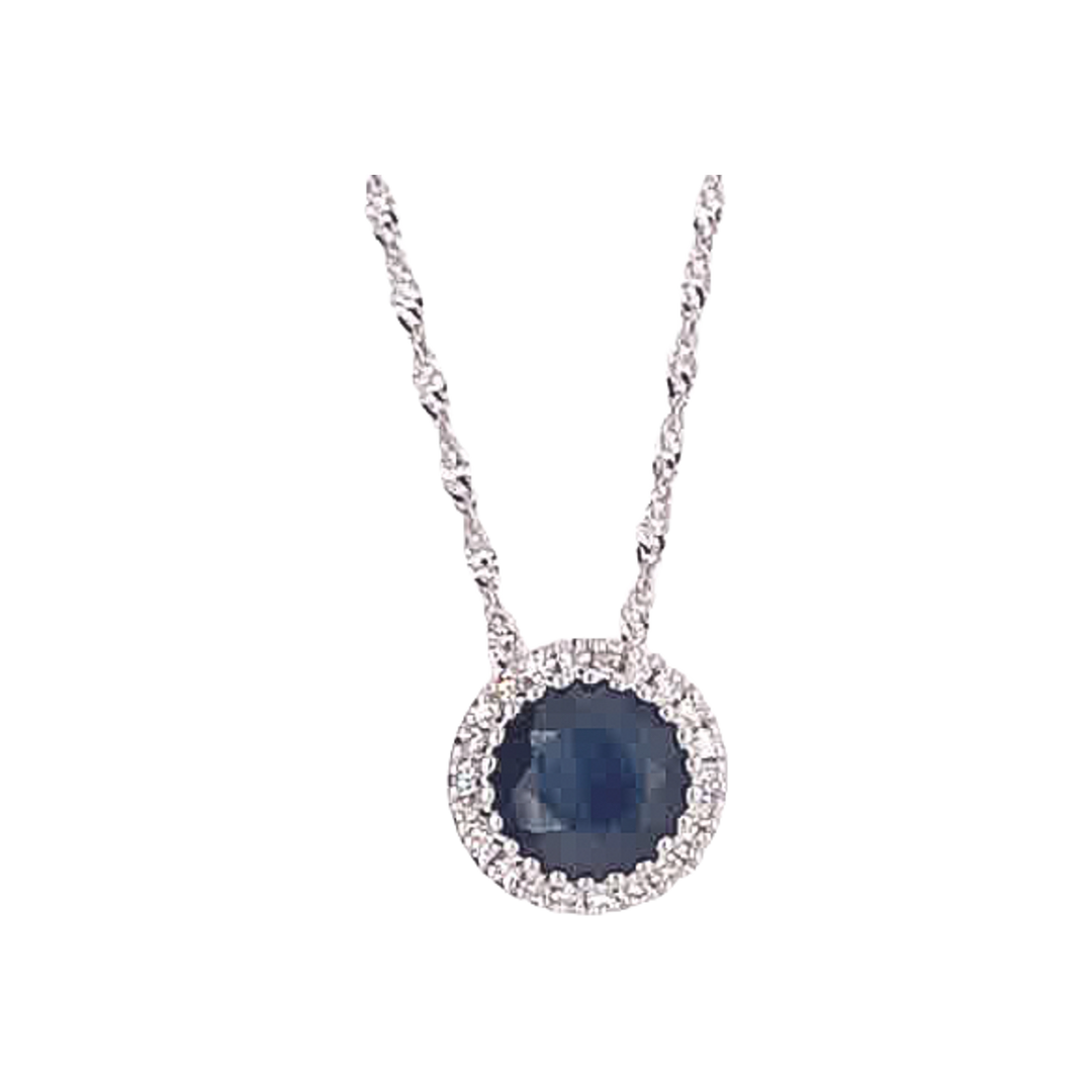 1.2ct Sapphire and Diamond Necklace - SKU 47916