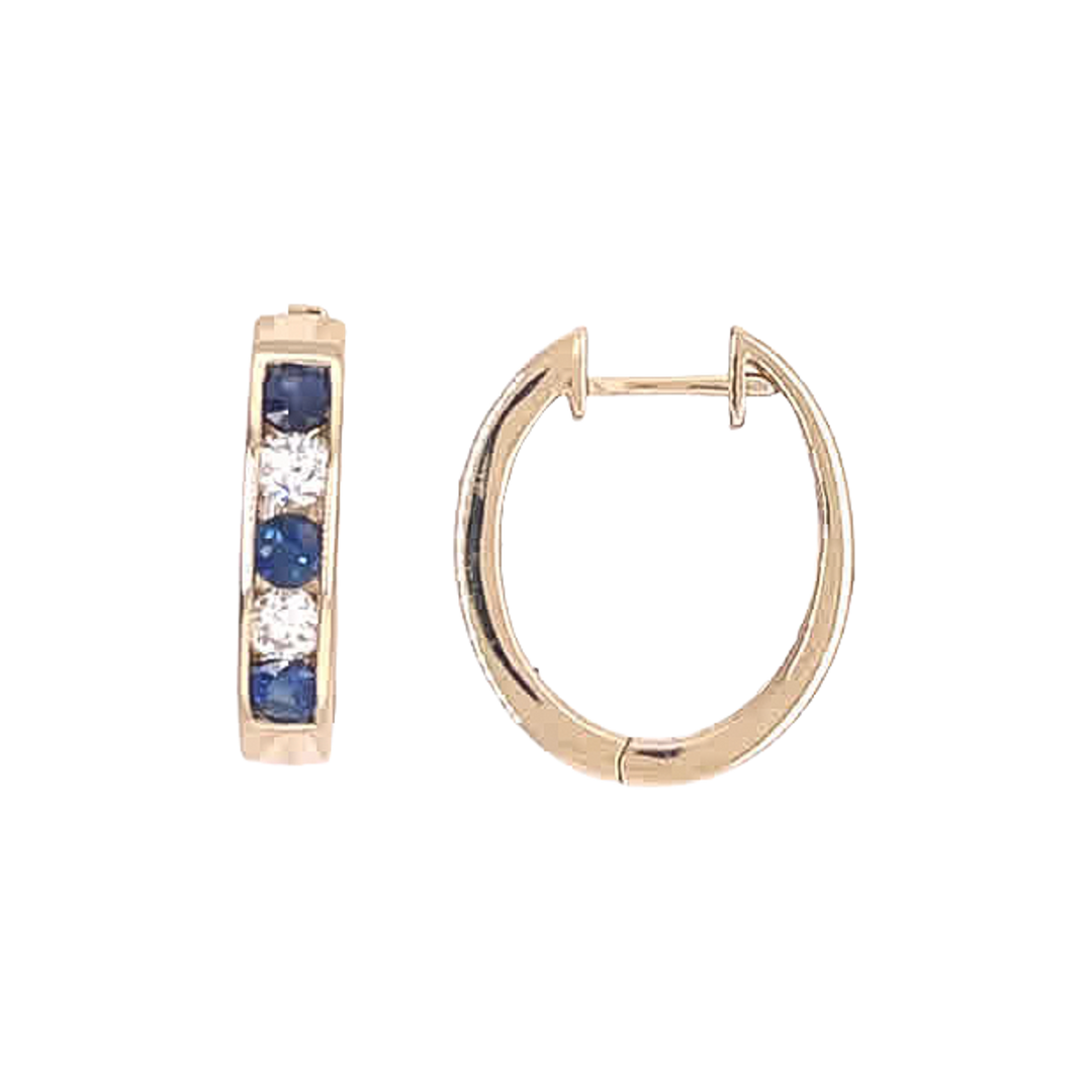 0.85ct Sapphire and Diamond Earrings - SKU 48096