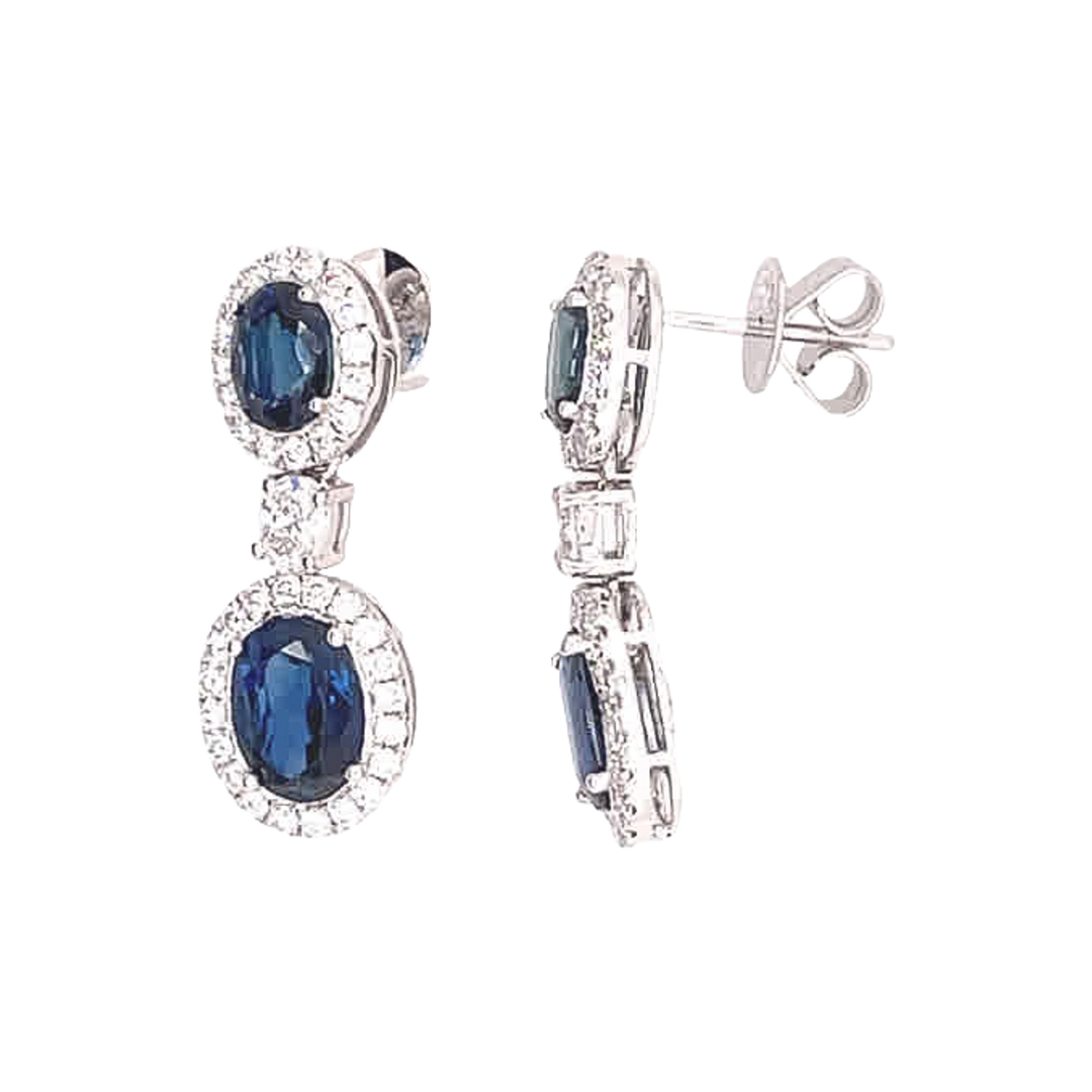 5ct Sapphire and Diamond Earrings - SKU 48131