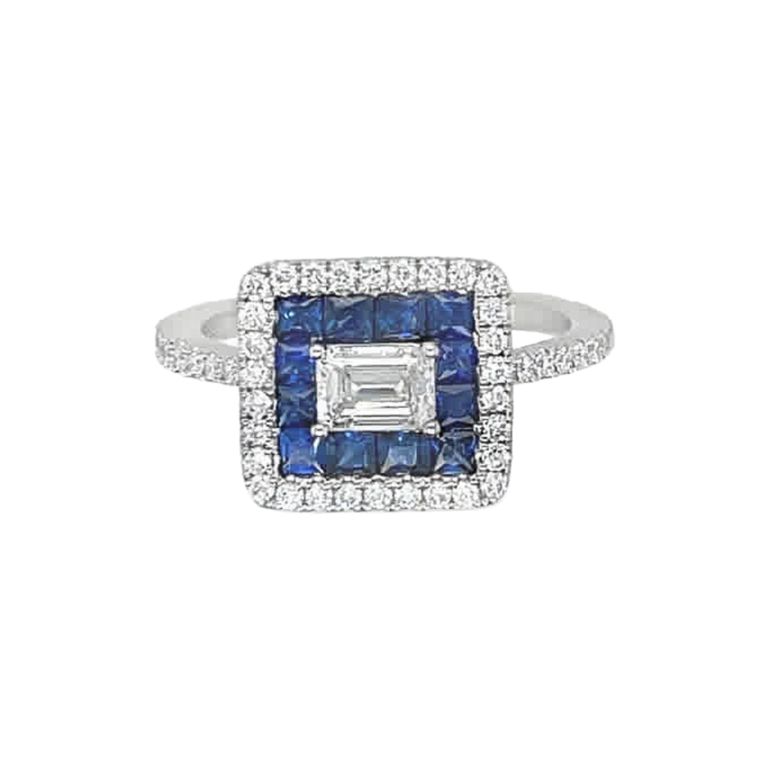 0.85ct Sapphire and Diamond Ring - SKU 49218