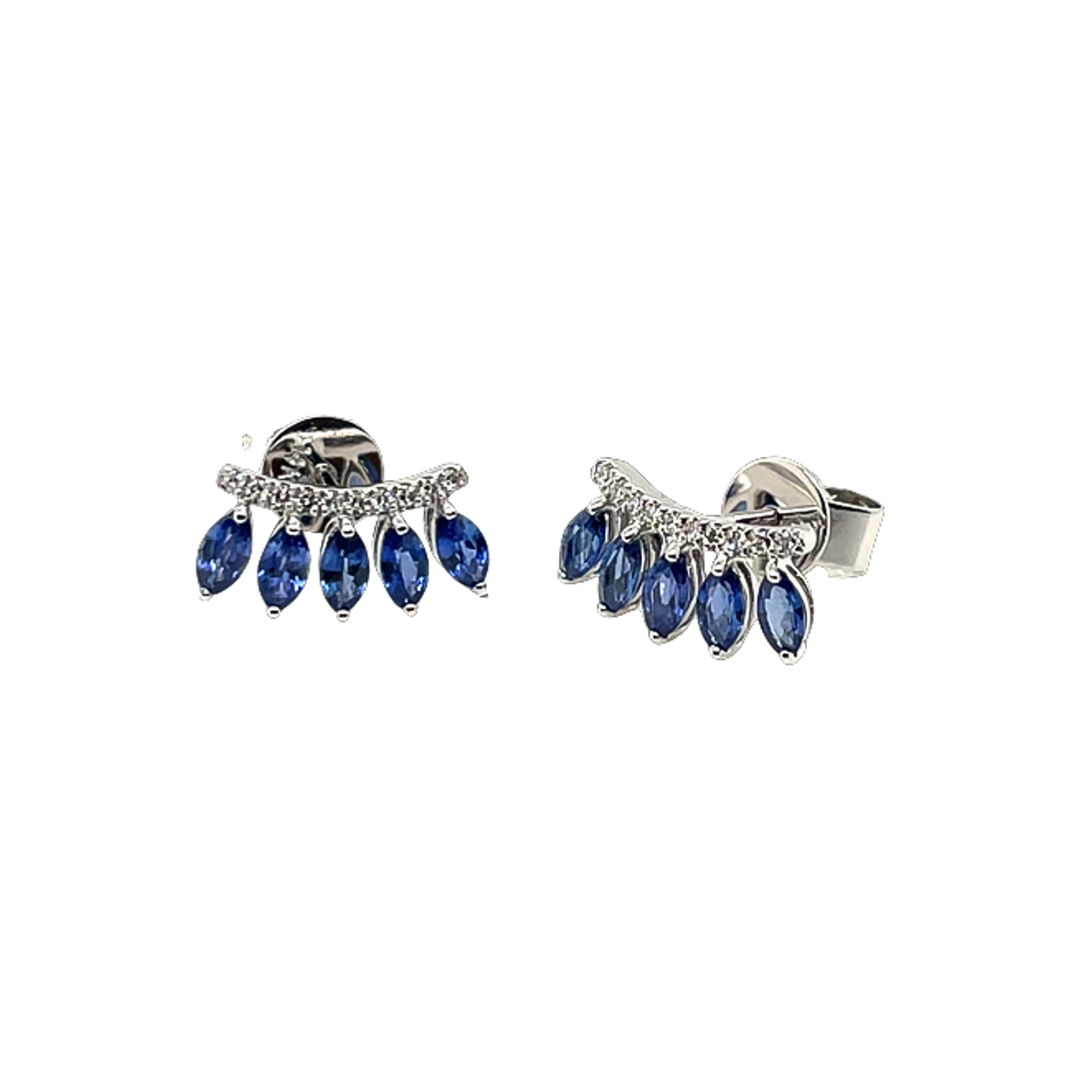 1.1ct Sapphire and Diamond Earrings - SKU 51579