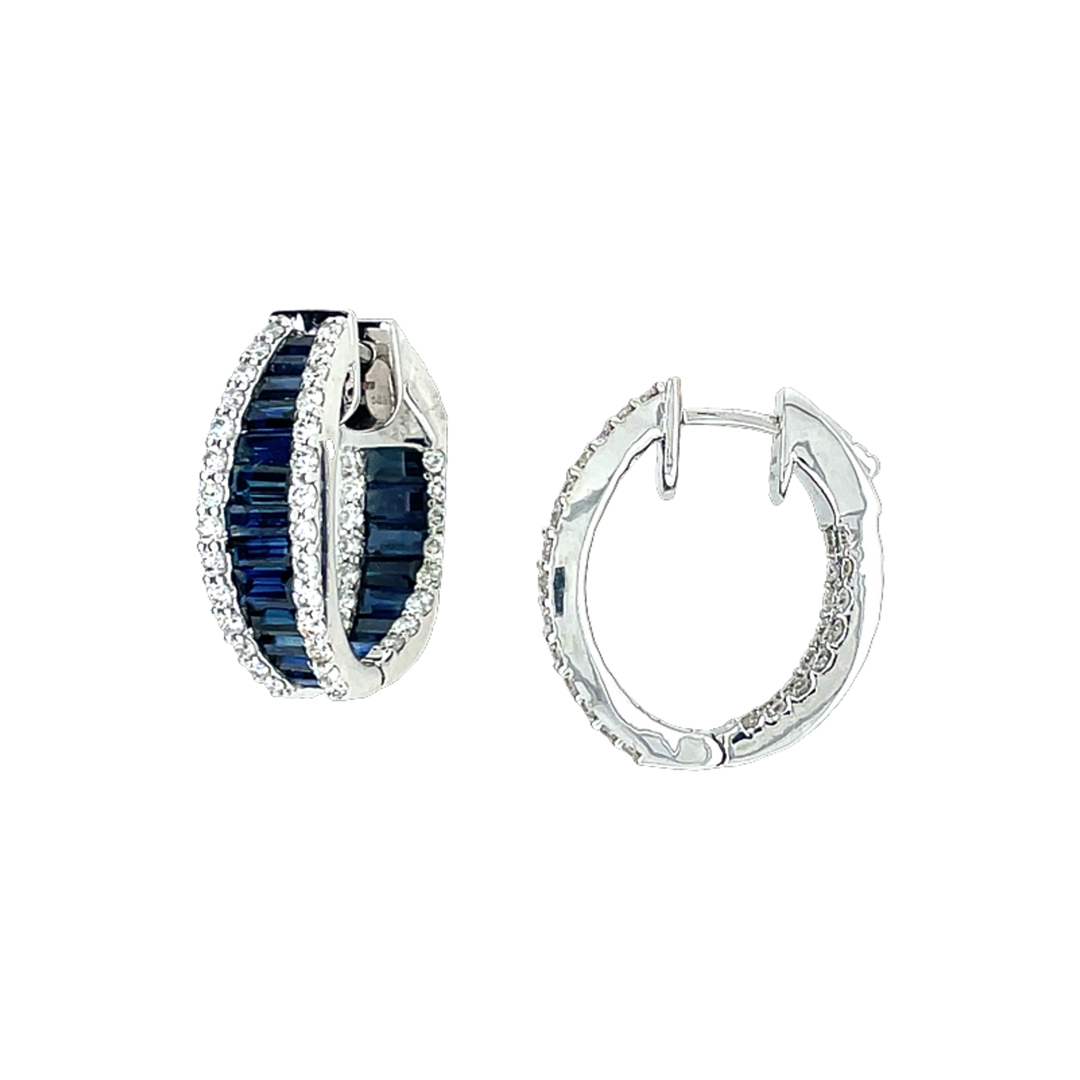 5ct Sapphire and Diamond Earrings - SKU 51715