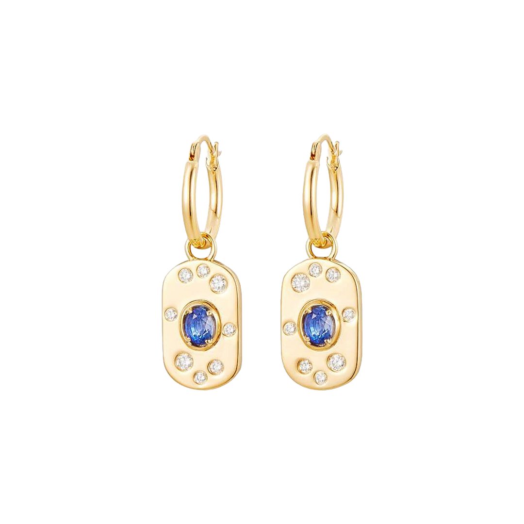 0.55ct Sapphire and Diamond Earrings - SKU 52074