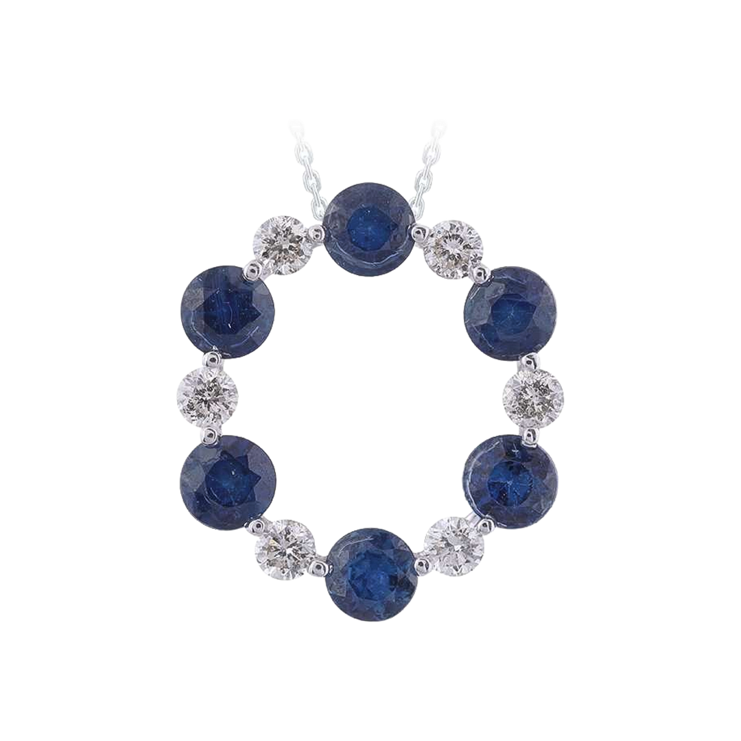 1.05ct Sapphire and Diamond Necklace - SKU 52098
