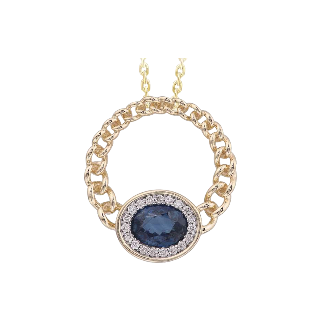 1.6ct Sapphire and Diamond Pendant - SKU 52133