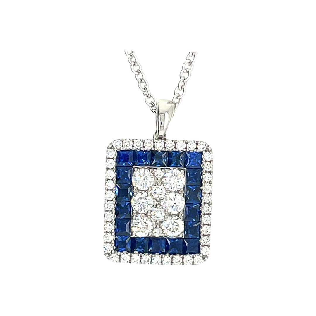 1.9ct Sapphire and Diamond Necklace - SKU 52342