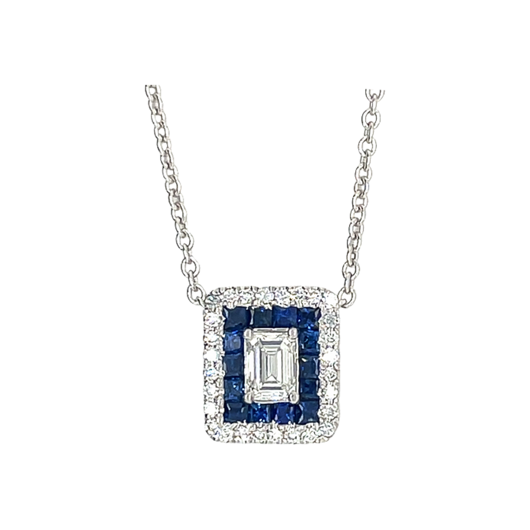 0.75ct Sapphire and Diamond Necklace - SKU 52343