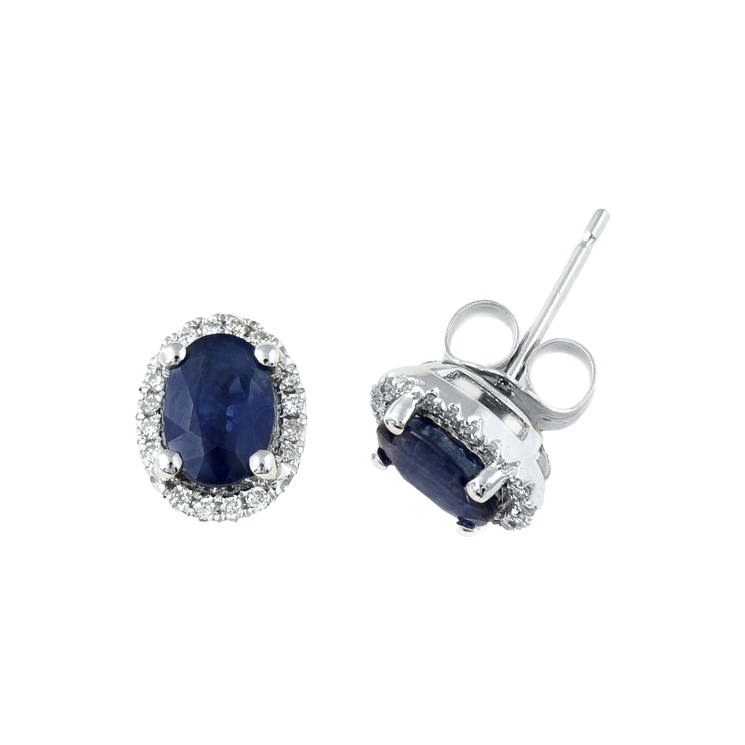 1ct Sapphire and Diamond Earrings - SKU 52568