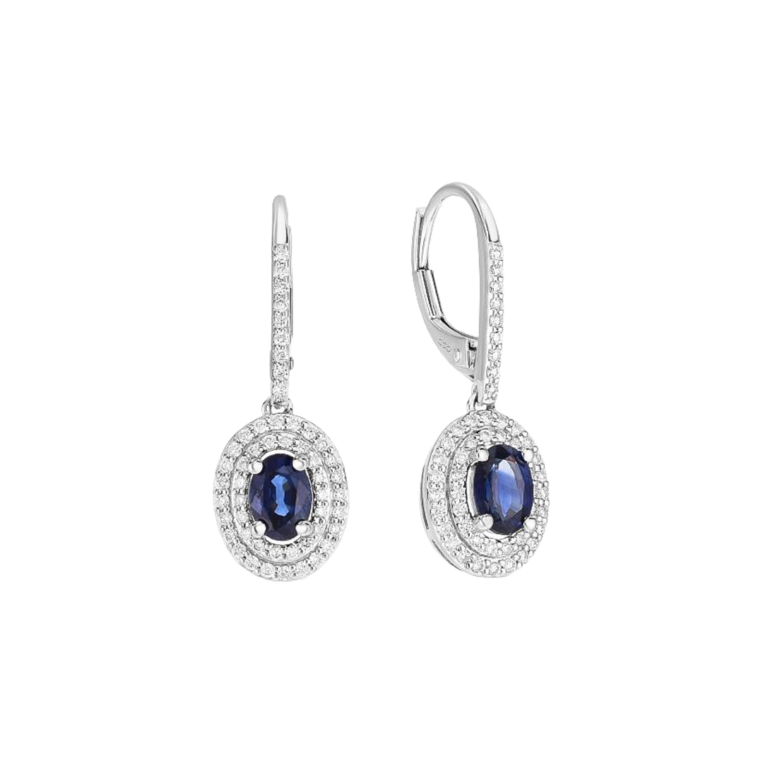 1.3ct Sapphire and Diamond Earrings - SKU 52594