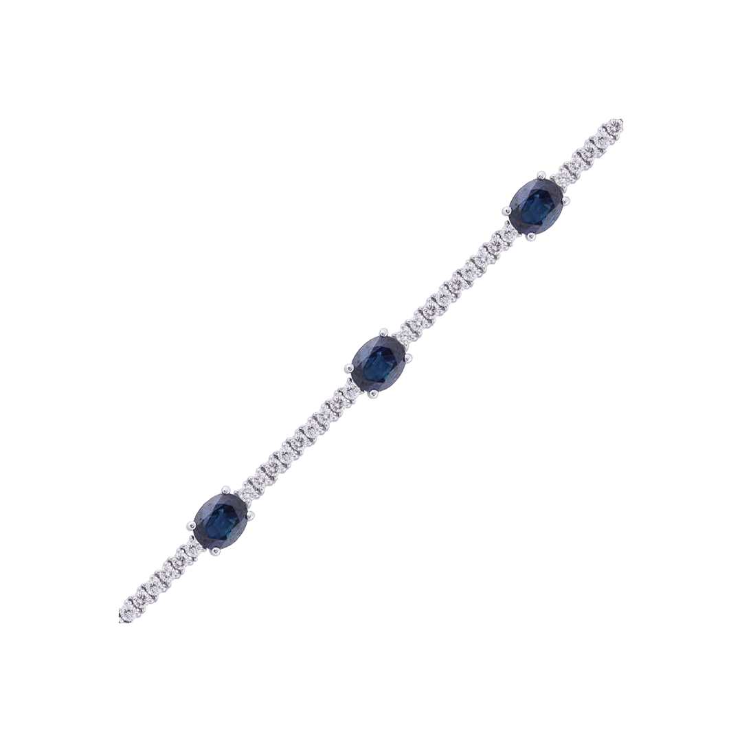 3.15ct Sapphire and Diamond Bracelet - SKU 52993
