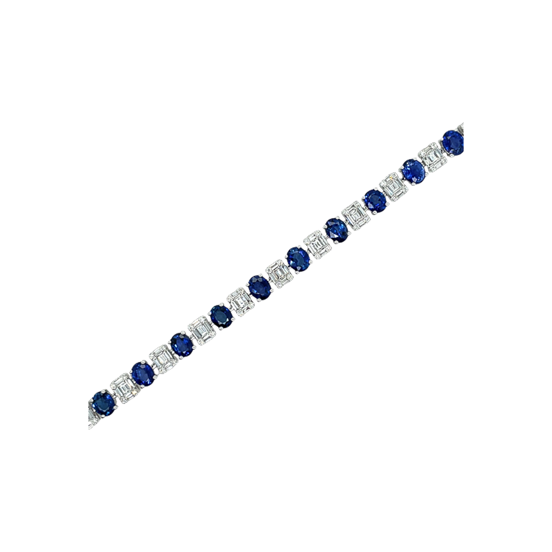 10ct Sapphire and Diamond Bracelet - SKU 53134
