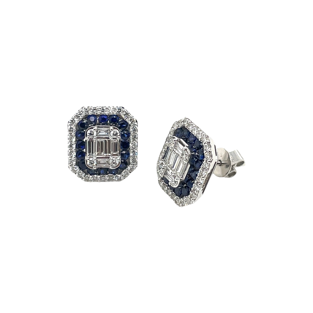 1.05ct Sapphire and Diamond Earrings - SKU 53875