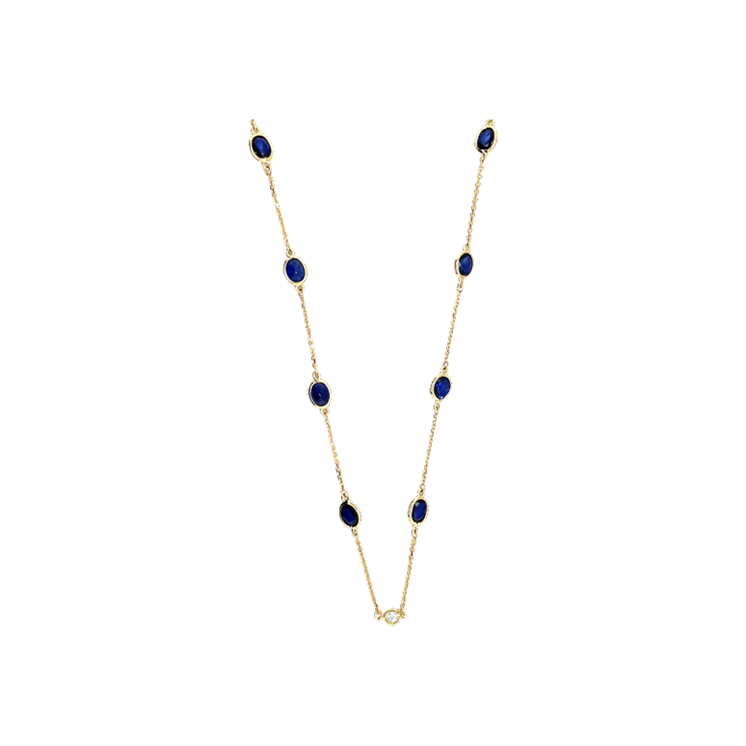 5.35ct Sapphire and Diamond Necklace - SKU 54854