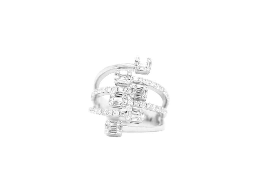 Diamond Baguette Cluster Wrap Ring