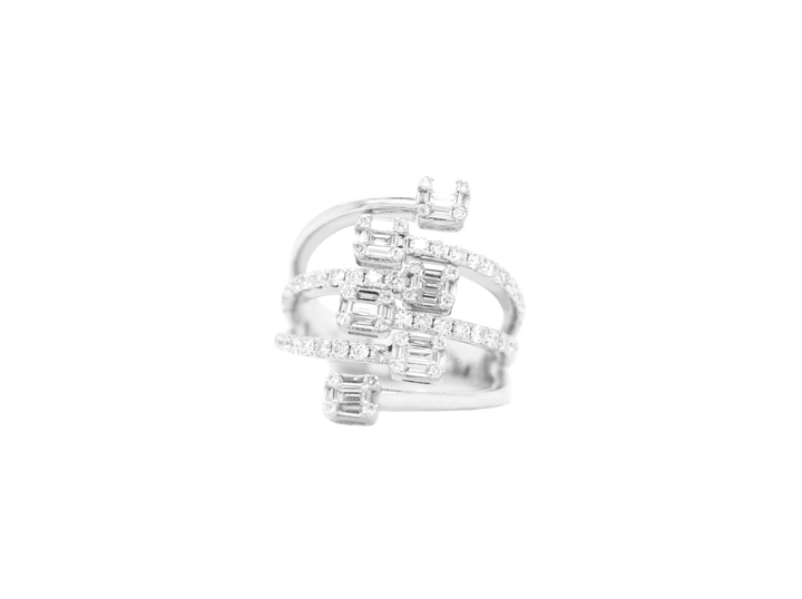 Diamond Baguette Cluster Wrap Ring