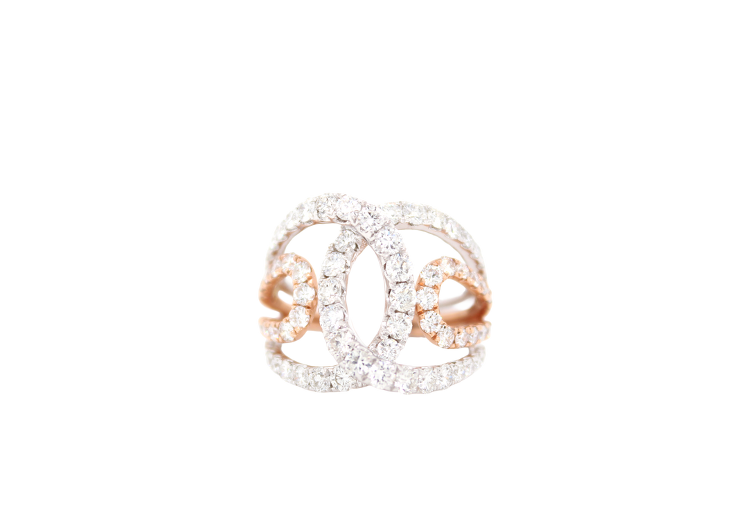 Free Form Swirl Diamond Ring