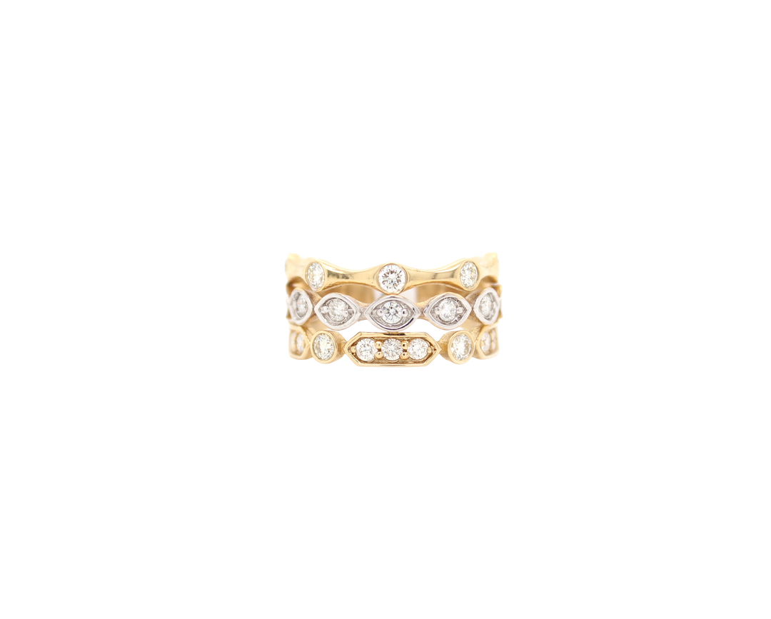 Multi-Row Scalloped Diamond Band