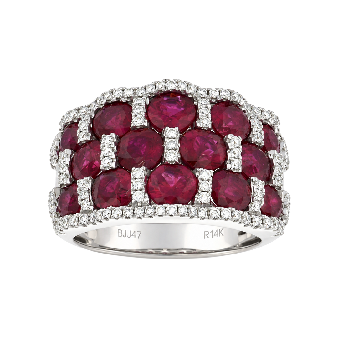 4.20ct Ruby and Diamond Cigar Band - SKU 15241