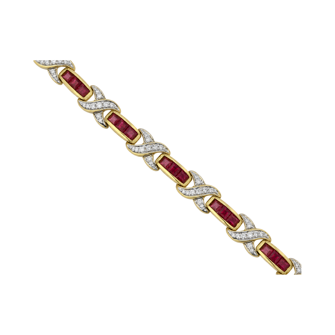 4.50ct Ruby and Diamond Link Bracelet - SKU 2791