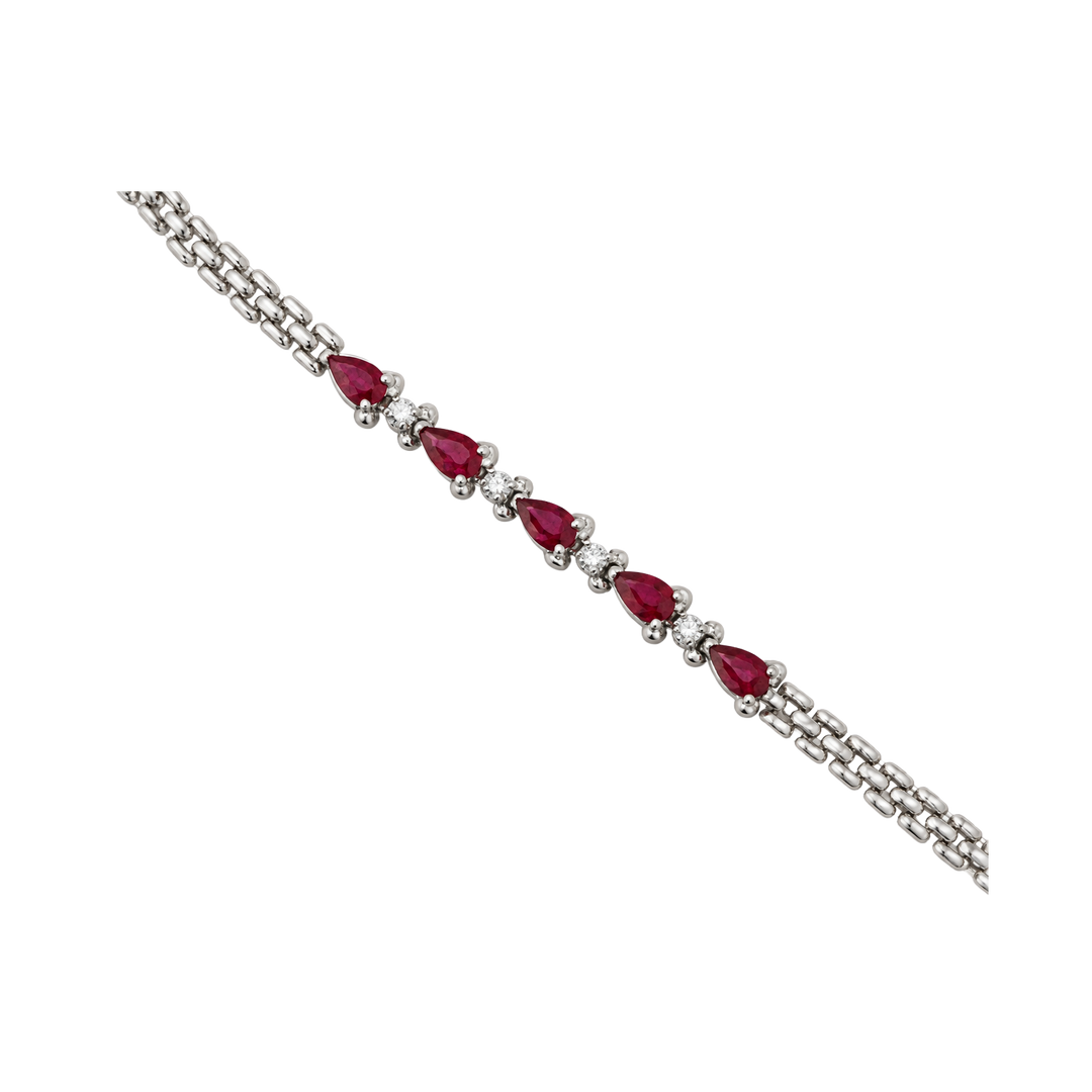 1.22ct Ruby and Diamond Link Bracelet - SKU 2797