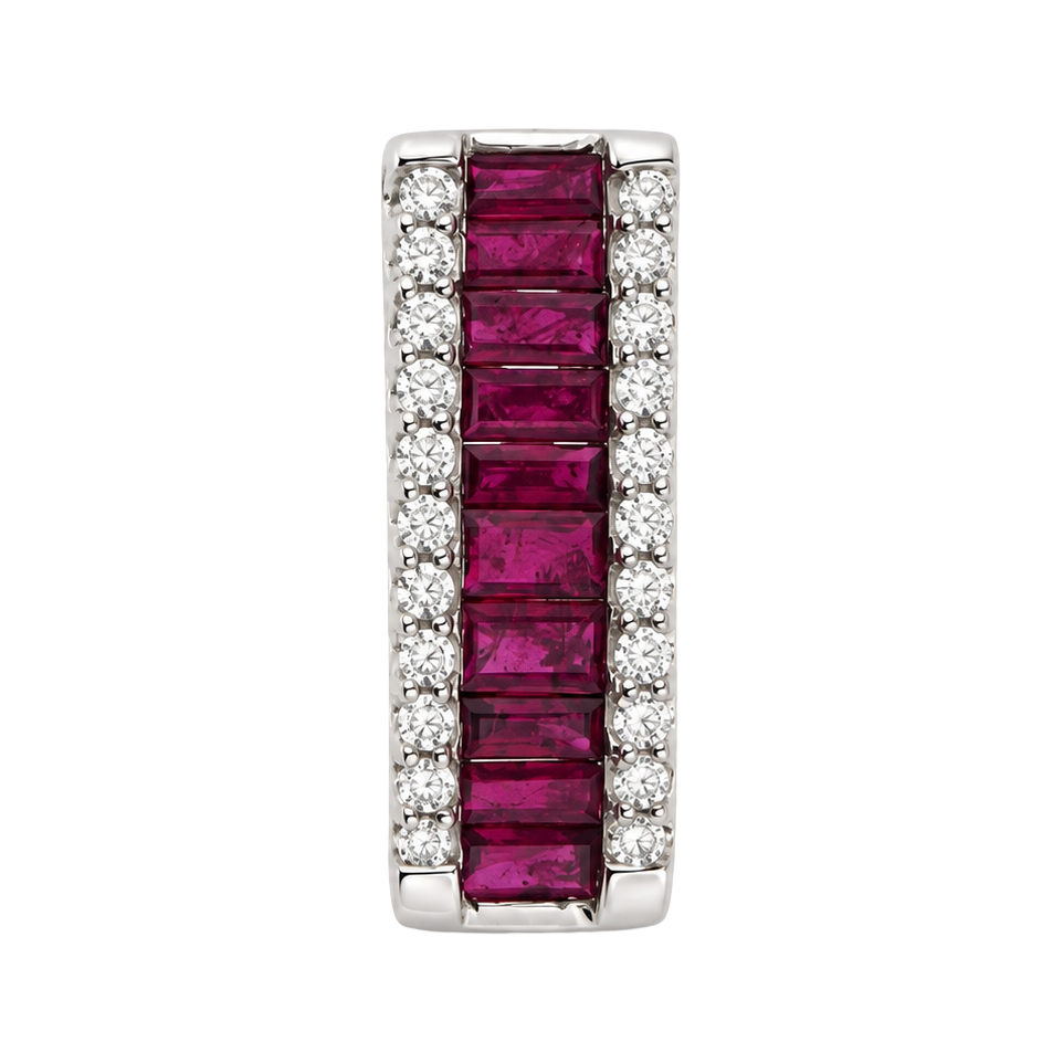 2.0ct Ruby and Diamond Bar Pendant - SKU 32504