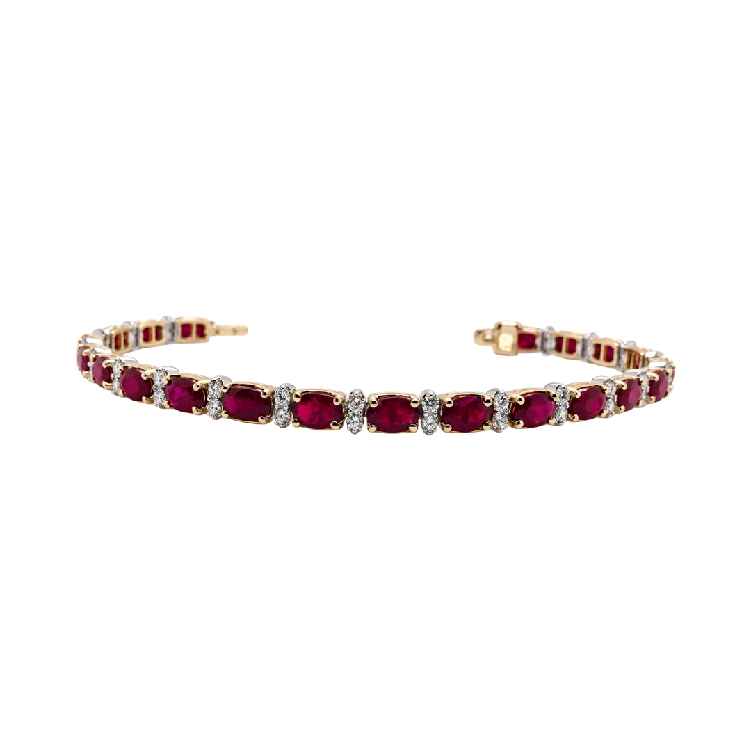 9.57ct Ruby and Diamond Tennis Bracelet - SKU 44405