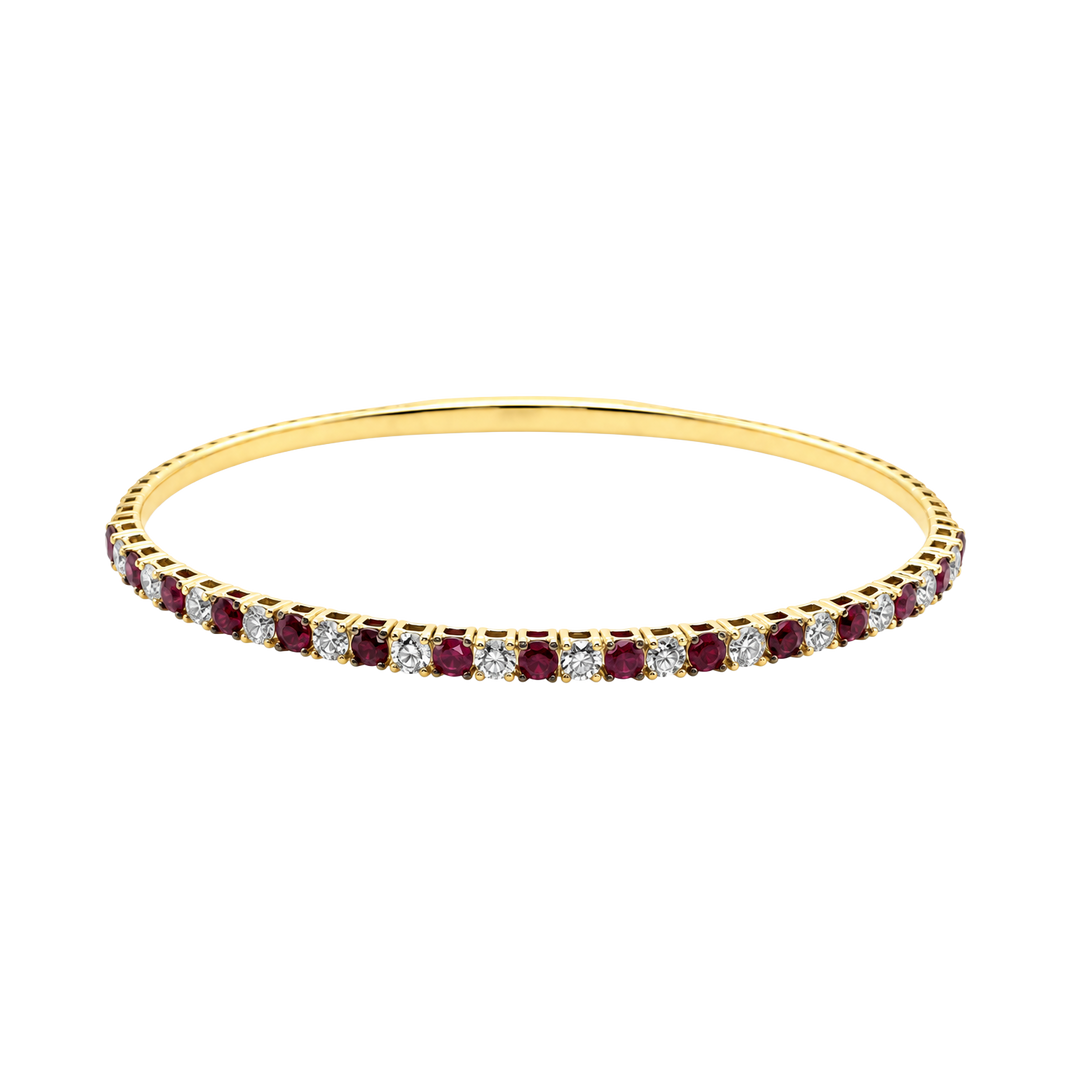 1.10ct Ruby and Diamond Alternating Bangle - SKU 45271