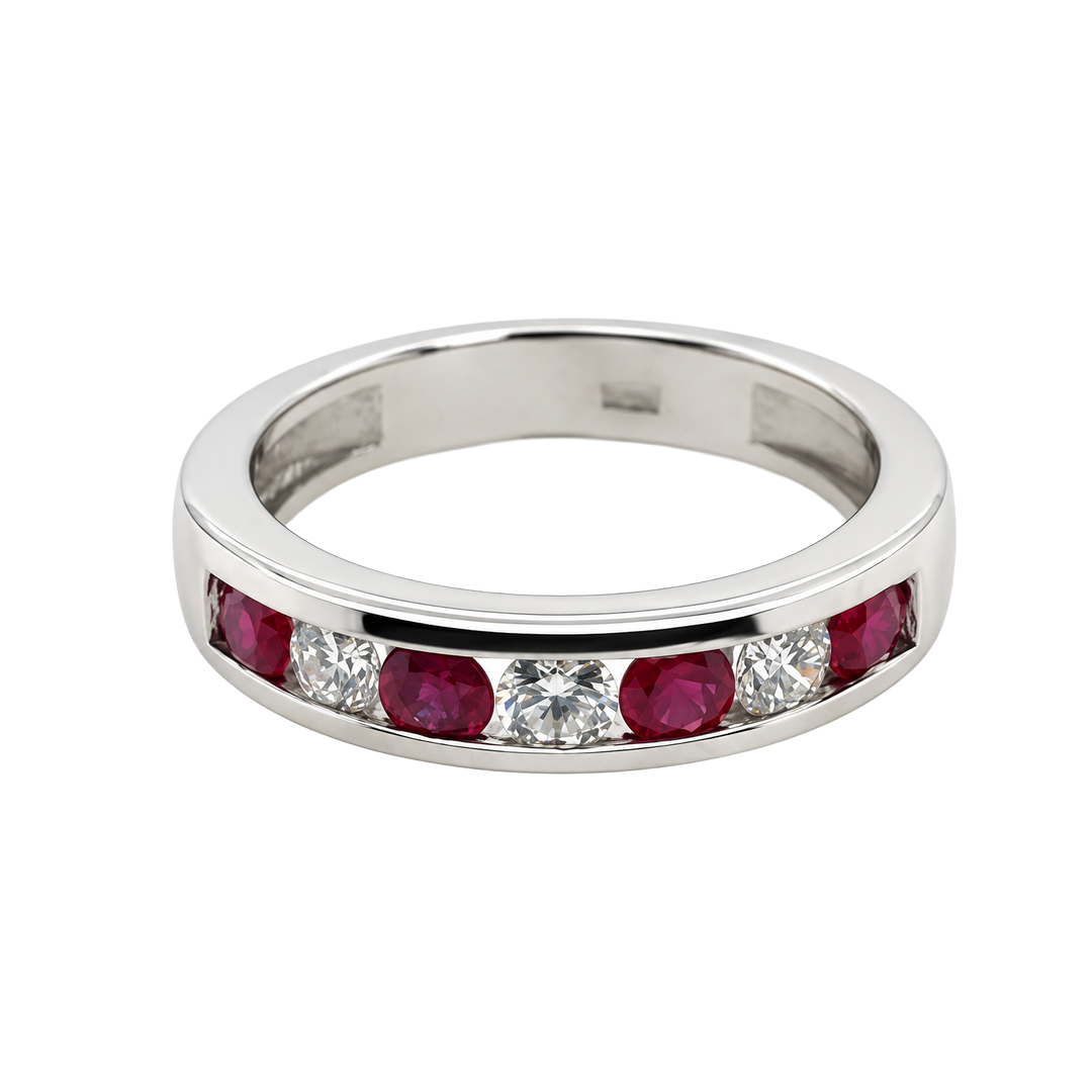 0.60ct Ruby and Diamond Alternating Band - SKU 45514
