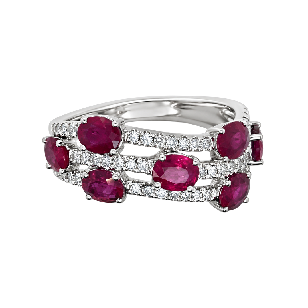 2.10ct Ruby and Diamond Openwork Ring - SKU 48314