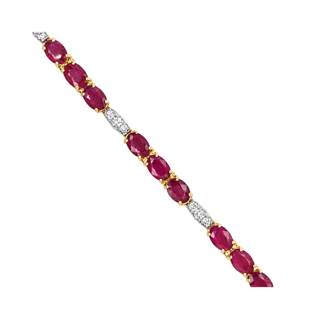 12.35ct Ruby and Diamond Grouped Bracelet - SKU 48865