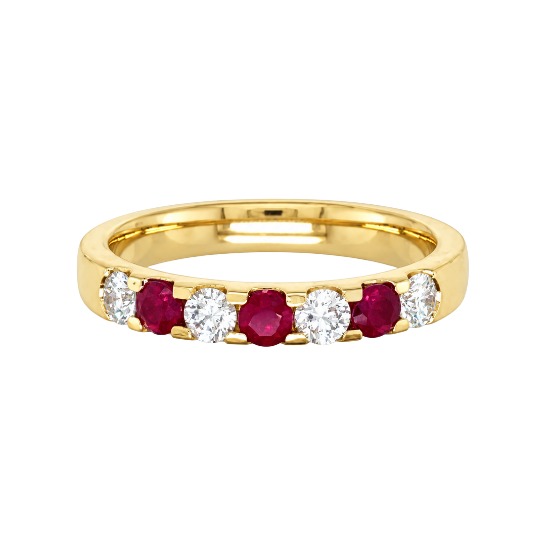 0.40ct Ruby and Diamond Alternating Band - SKU 51521