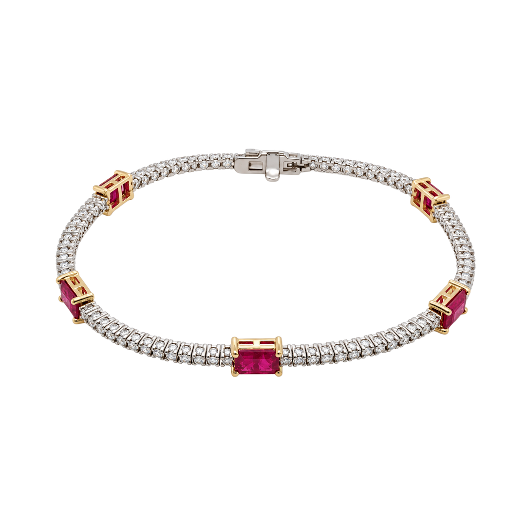 2.65ct Ruby and Diamond Station Bracelet - SKU 52273