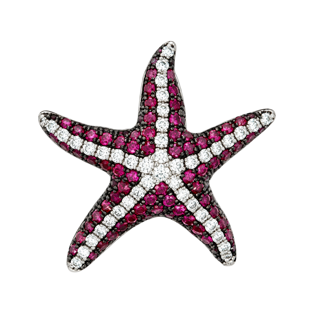 0.45ct Ruby and Diamond Starfish Pendant - SKU 53120