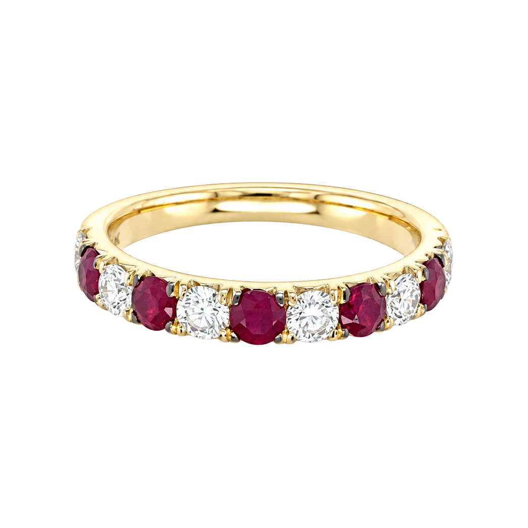 0.70ct Ruby and Diamond Alternating Band - SKU 54374