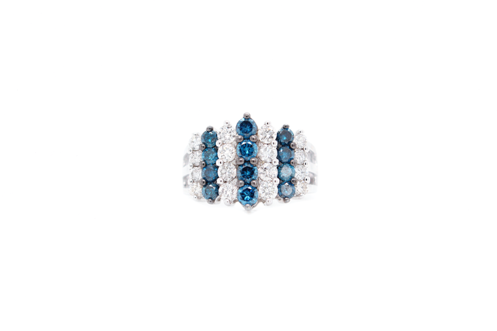 Blue Diamond Pyramid Ring