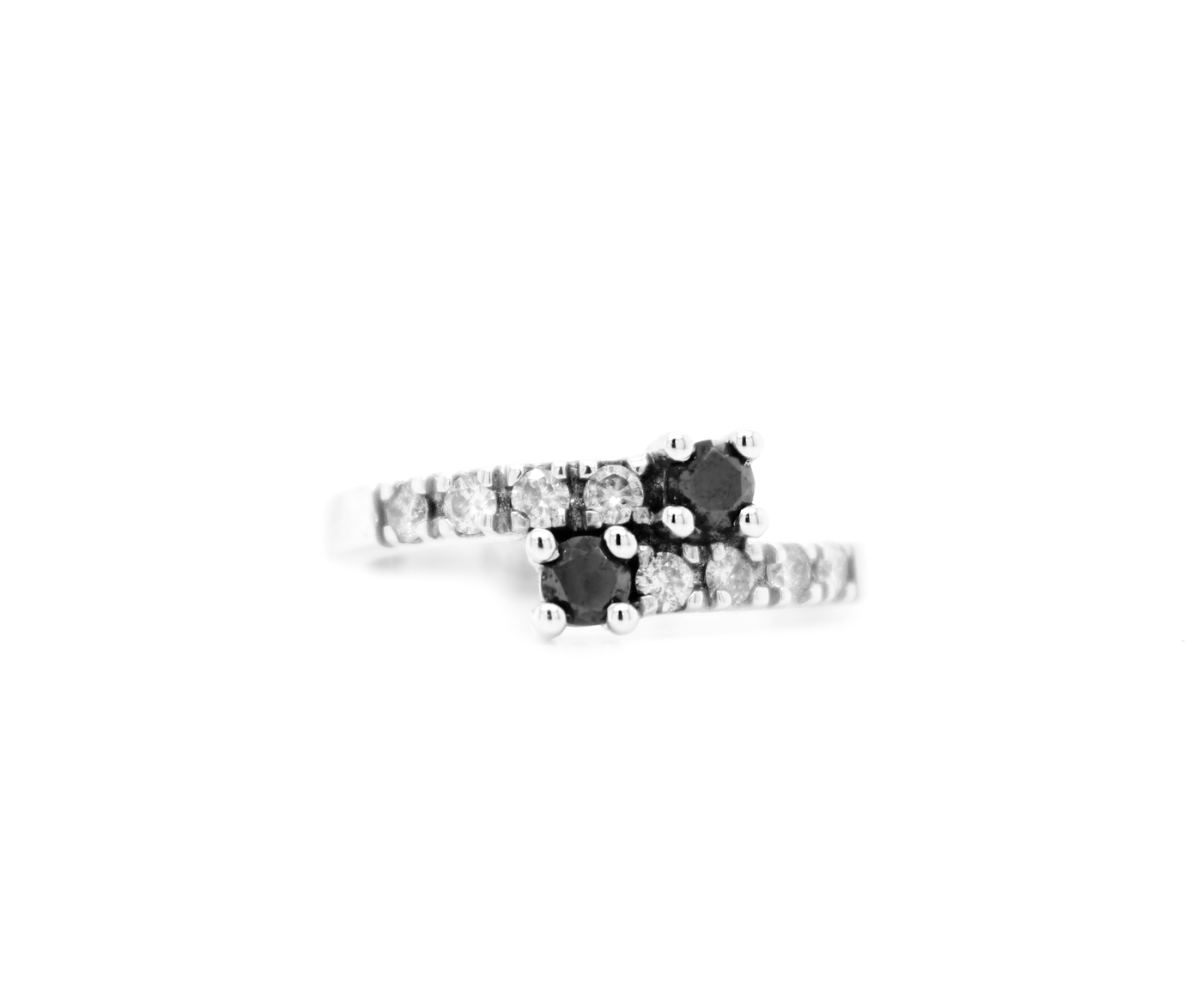 .85ct 2-Stone Black Diamond Ring