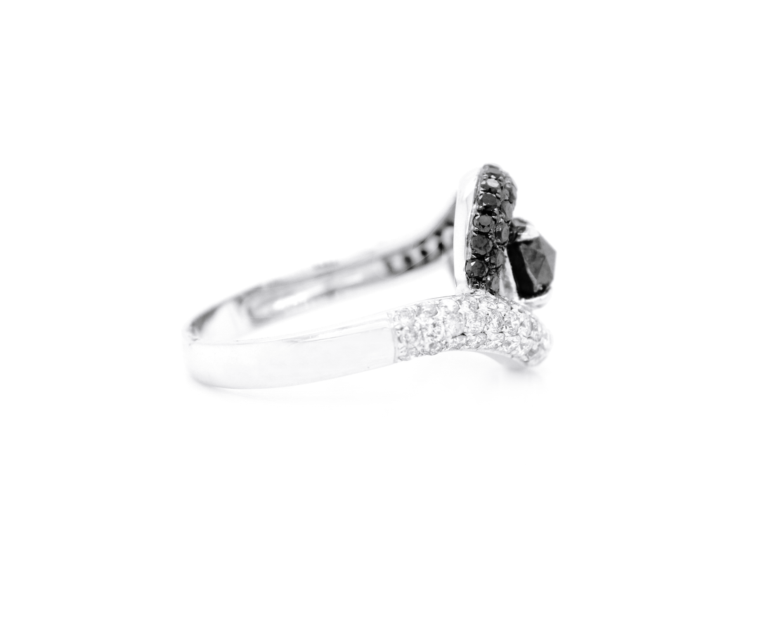 1.85ct Black Diamond and White Diamond Ring