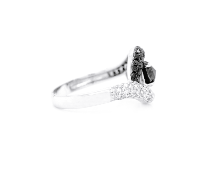 1.85ct Black Diamond and White Diamond Ring