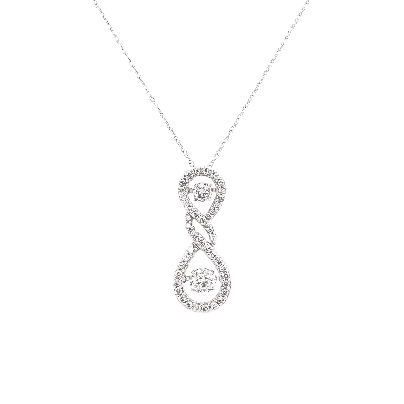 .55ct 2-Stone Dancing Diamond Infinity Necklace