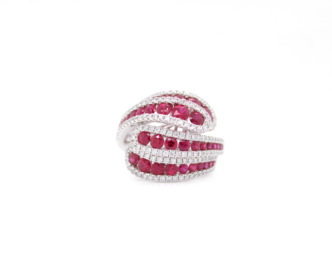 3ct Round Ruby and Diamond Ring