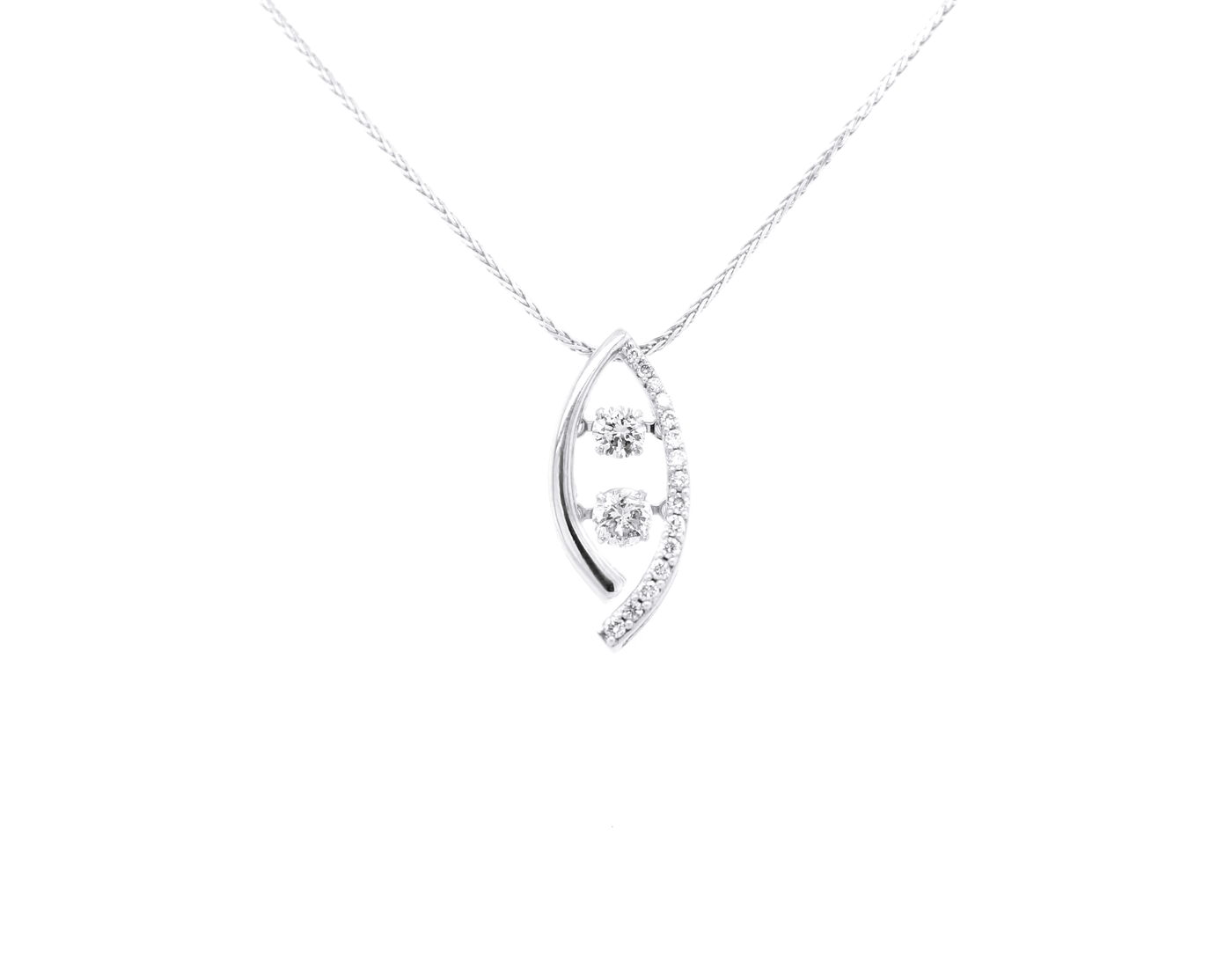 .50ct 2-Stone dancing Diamond Necklace