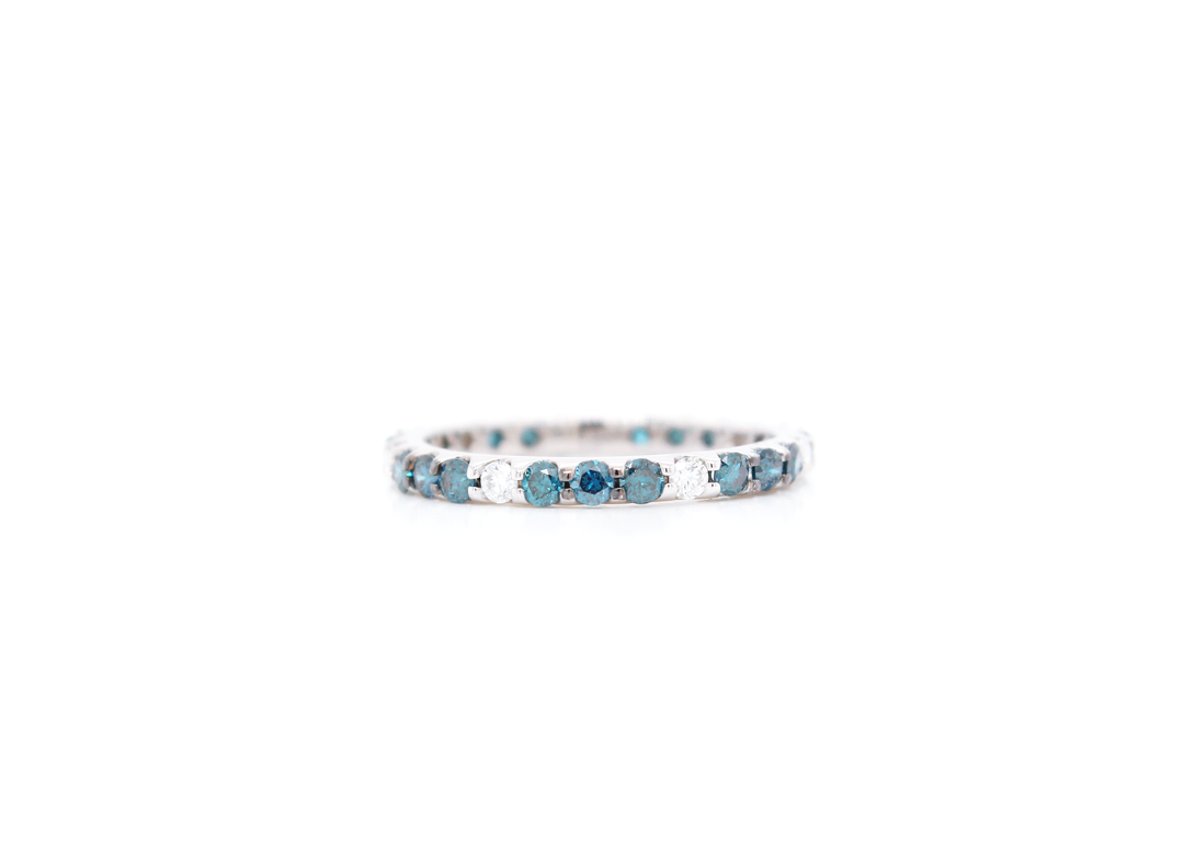 Blue Diamond Eternity Band