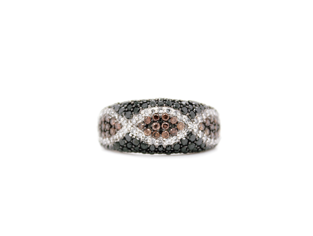 1.50ct Black Diamond and Chocolate Diamond Cigar Band