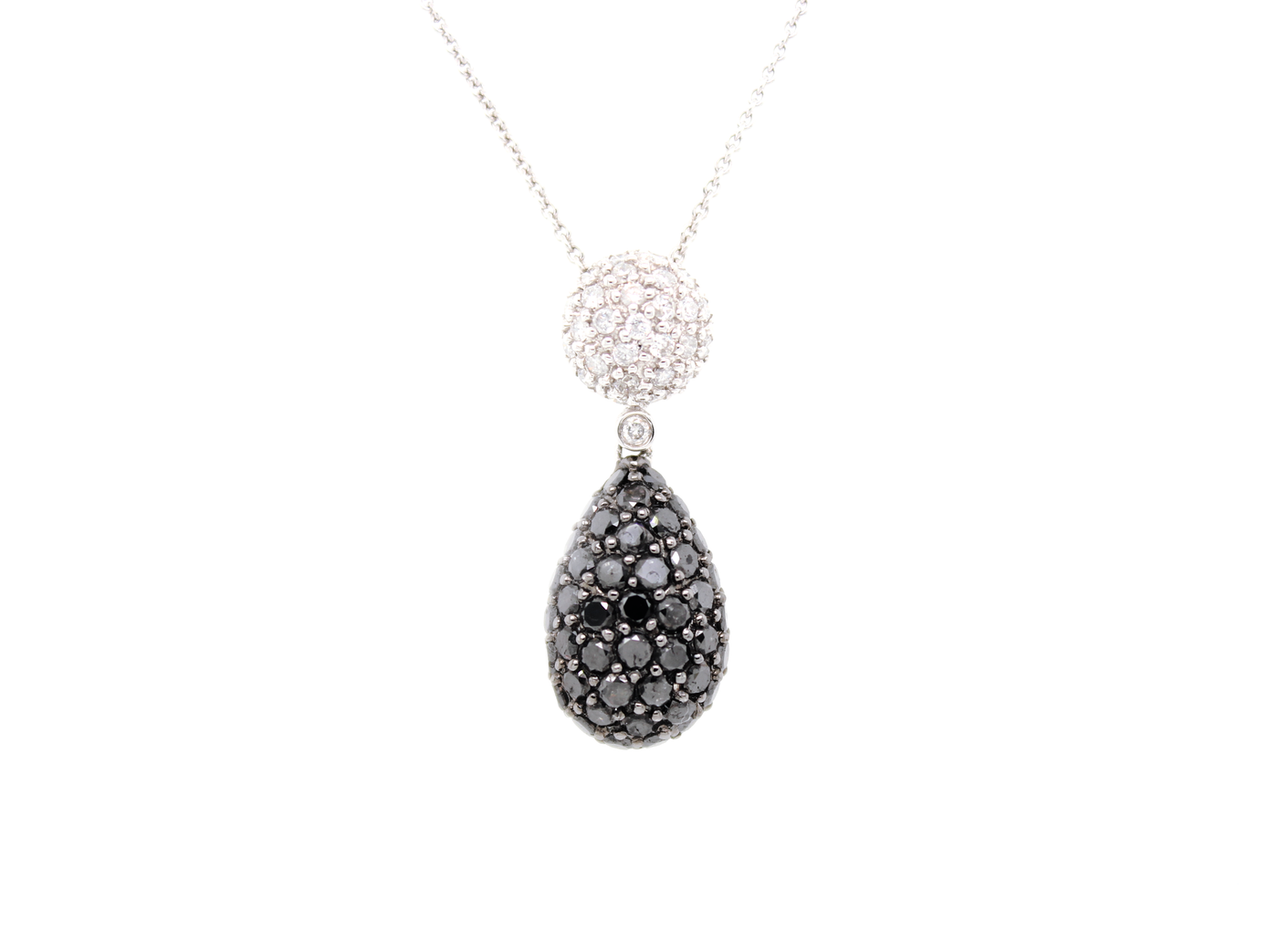 2.75ct Black Diamond Teardrop Necklace