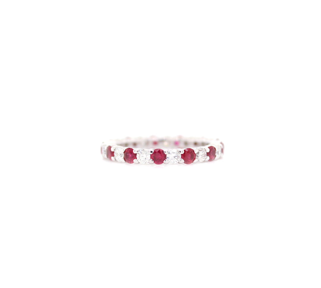 2.75ct Round Ruby and Diamond Mini Eternity Band
