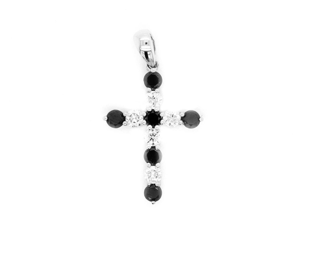 .90ct Black Diamond Cross Pendant